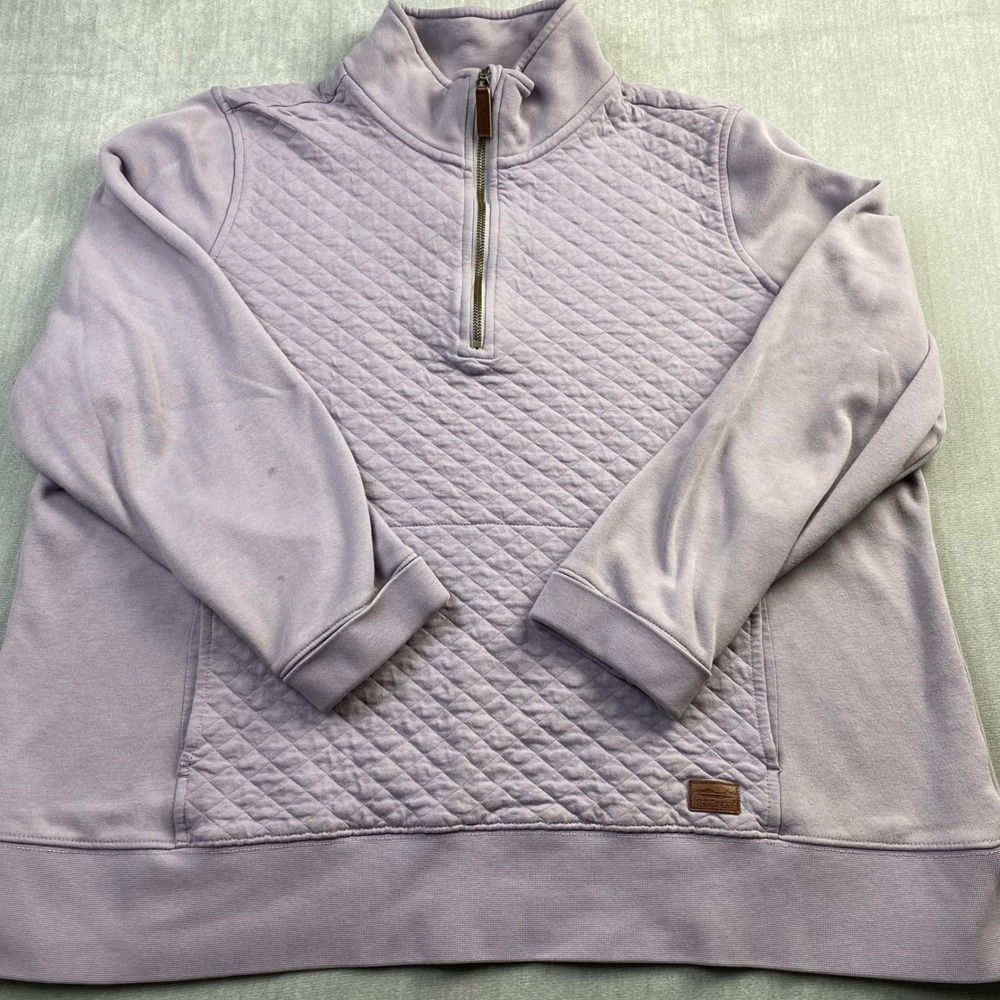 LL Bean Quilted Quarter Zip Pullover Sweatshirt Purple 2X Plusā 508092